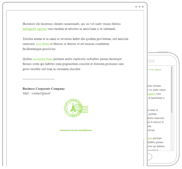 modèle d'email propection B2B